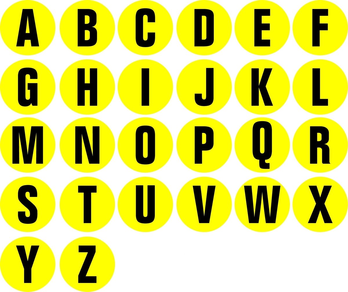 Warehouse Letter Adhesive 190mm Floor Identification Markers Slips Away