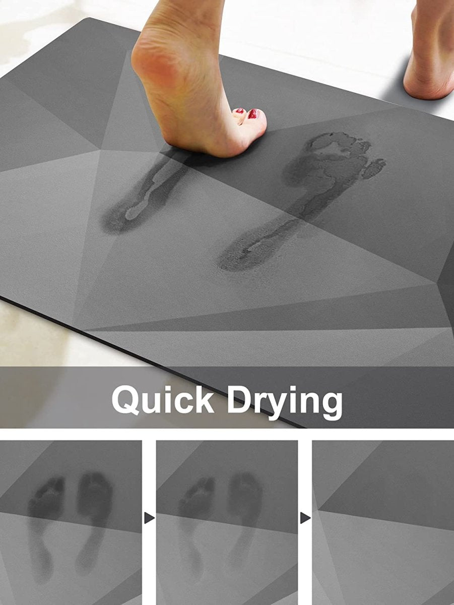 Water Absorbent Rubber Backed Non-Slip Bathroom Floor Mat - Slips Away - Water Absorbent - B09V54LL1L -