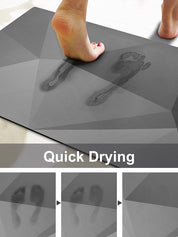 Water Absorbent Rubber Backed Non-Slip Bathroom Floor Mat - Slips Away - Water Absorbent - B09V54LL1L -