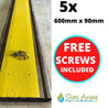 Yellow Extra Wide Anti Slip Decking Strips - Slips Away - wide decking strip yellow 600mm x 90mm 5x pack -
