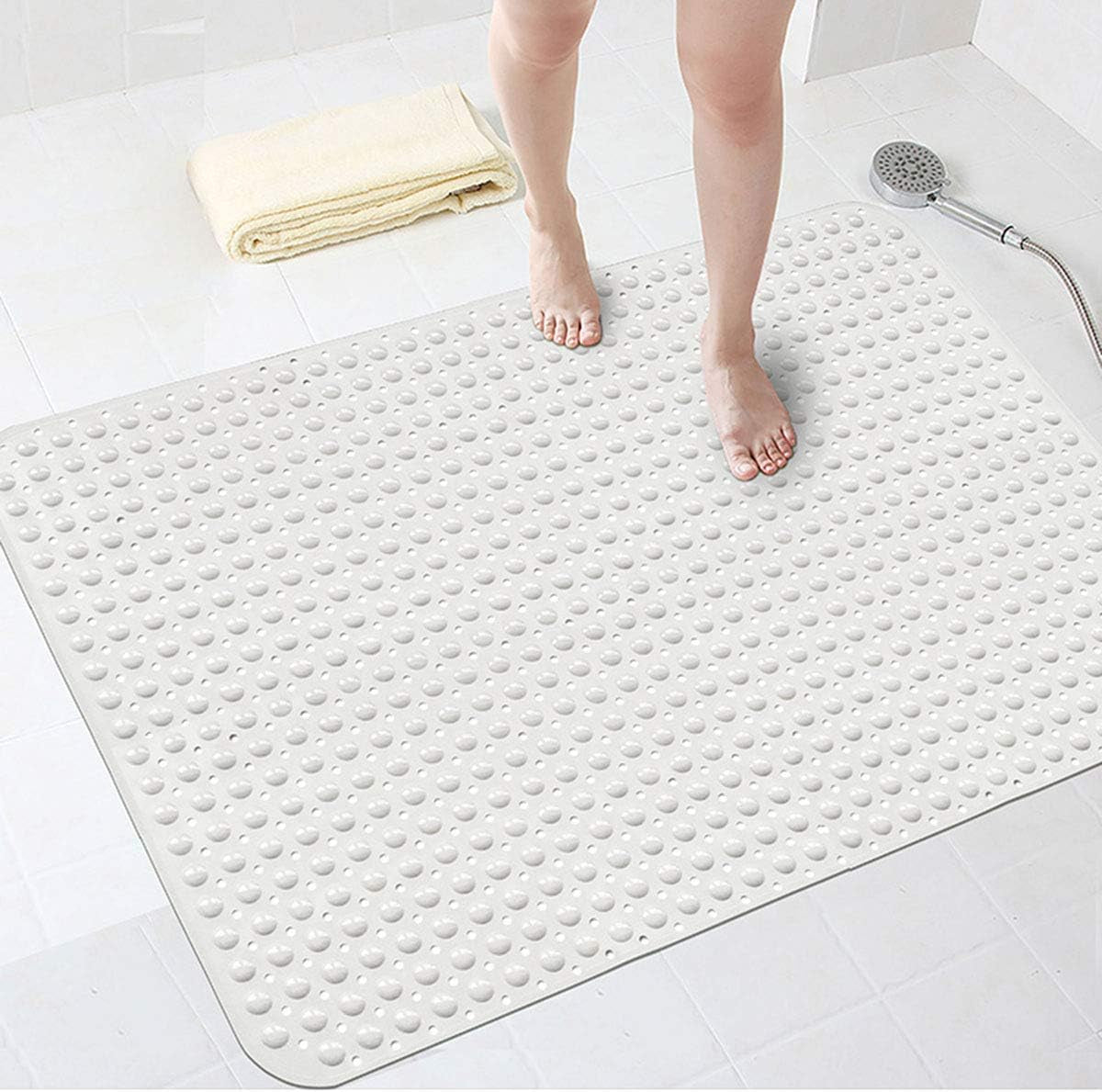 Extra Wide 90x60 cm Non-Slip Soft Bath Anti-Bacterial Safety Mat for Bathrooms, Toilets, and Hotels