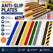 115mm x 1m Non Slip Decking Strips Aluminium Screw Down Plates - Slips Away - Decking strips - 1x Deck plate 115mm x1m black -