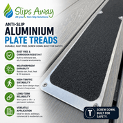 115mm x 1m Non Slip Decking Strips Aluminium Screw Down Plates - Slips Away - Decking strips - 1x decking plate 115mm x1m black - 