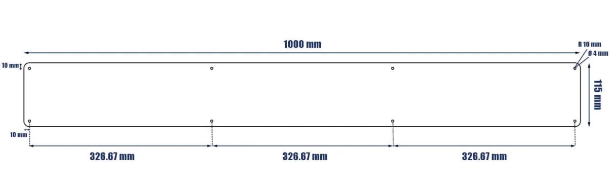 115mm x 1m Non Slip Decking Strips Aluminium Screw Down Plates - Slips Away - Decking strips - 1x decking plate 115mm x1m black - 