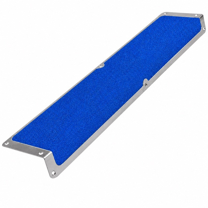 120mm x 45mm x 635mm Nosing Non Slip Decking Aluminium Screw Down Plates - Slips Away - Decking strips - 1x decking plate 120mm x 635mm x 45mm blue - 