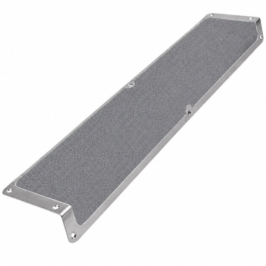 120mm x 45mm x 635mm Nosing Non Slip Decking Aluminium Screw Down Plates - Slips Away - Decking strips - 1x decking plate 120mm x 635mm x 45mm grey - 