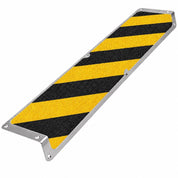 120mm x 45mm x 635mm Nosing Non Slip Decking Aluminium Screw Down Plates - Slips Away - Decking strips - 1x decking plate 120mm x 635mm x 45mm hazard - 