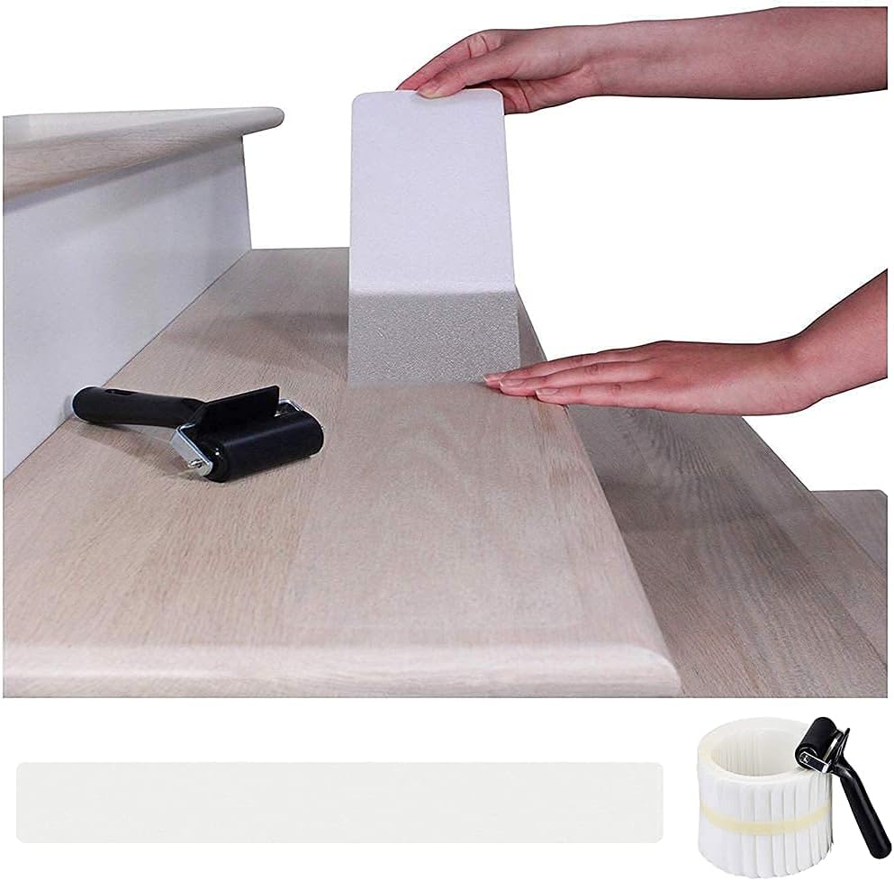 15 - Pack of Discreet Non - Slip Stair Treads - Anti - Slip Step Strips - Perfect for Indoor and Outdoor Steps, Ramps, and Walkways - Slips Away - B07NHKT3VB - 