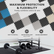 18x Piece Interlocking Soft Foam Floor Mat Set: Protective EVA Puzzle Tiles for Gym, Exercise, and Home Fitness