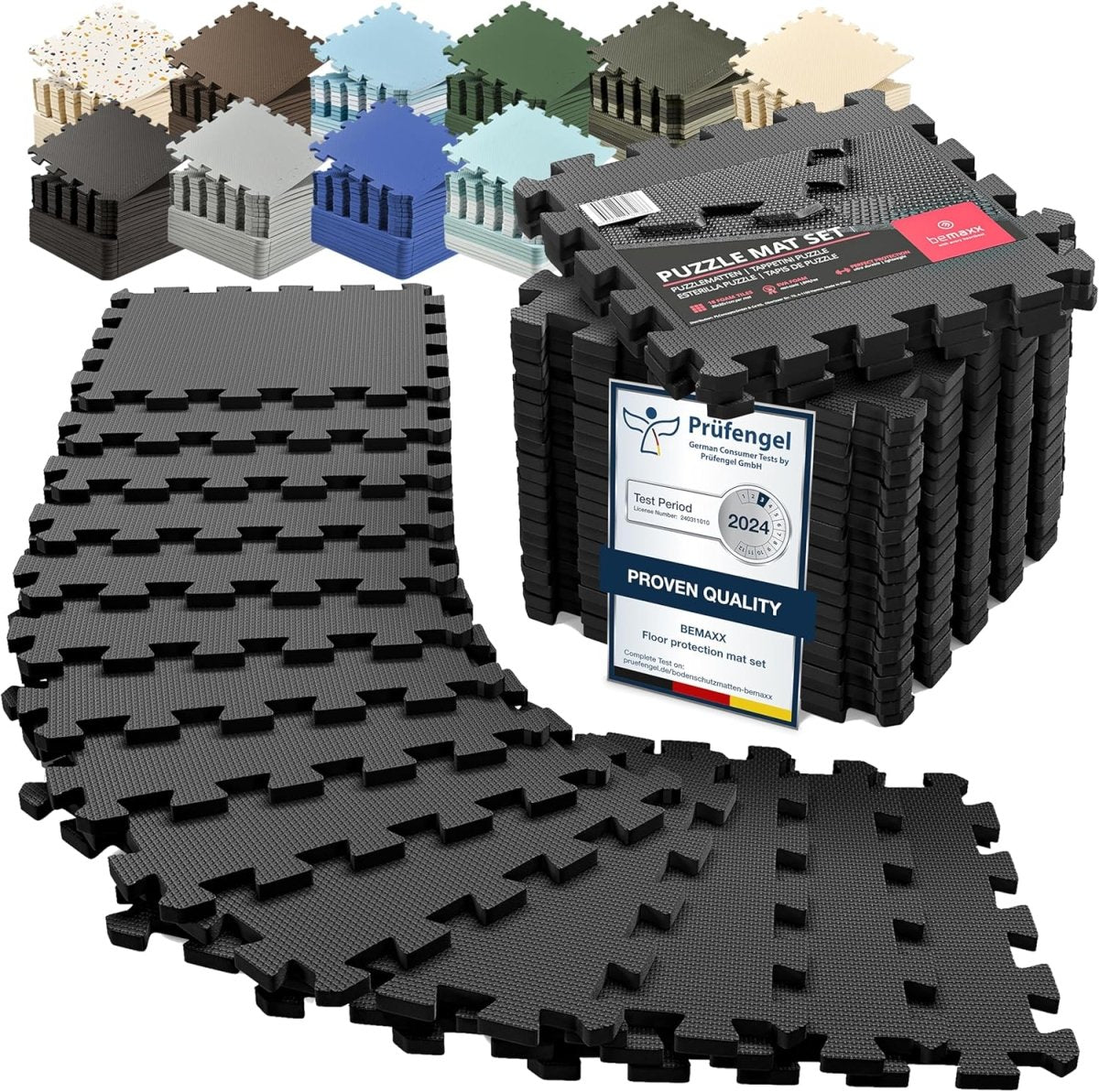 18x Piece Interlocking Soft Foam Floor Mat Set: Protective EVA Puzzle Tiles for Gym, Exercise, and Home Fitness