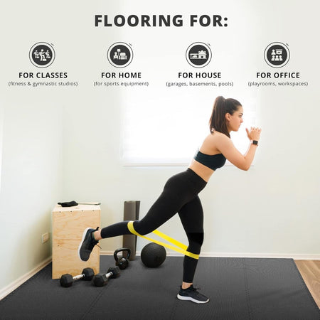 18x Piece Interlocking Soft Foam Floor Mat Set: Protective EVA Puzzle Tiles for Gym, Exercise, and Home Fitness