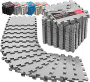 18x Piece Interlocking Soft Foam Floor Mat Set: Protective EVA Puzzle Tiles for Gym, Exercise, and Home Fitness