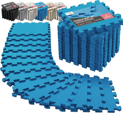 18x Piece Interlocking Soft Foam Floor Mat Set: Protective EVA Puzzle Tiles for Gym, Exercise, and Home Fitness