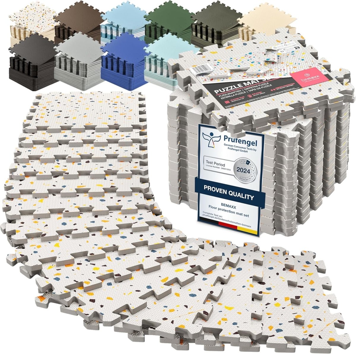 18x Piece Interlocking Soft Foam Floor Mat Set: Protective EVA Puzzle Tiles for Gym, Exercise, and Home Fitness