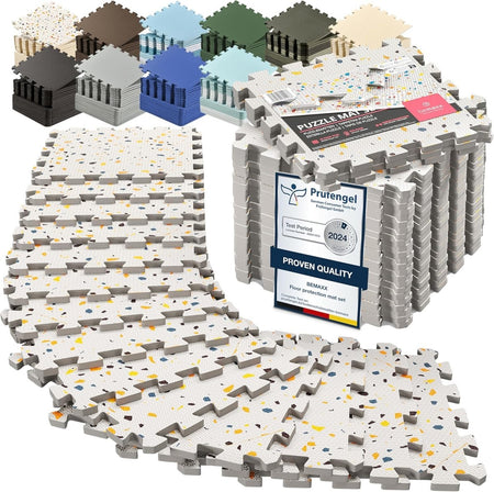 18x Piece Interlocking Soft Foam Floor Mat Set: Protective EVA Puzzle Tiles for Gym, Exercise, and Home Fitness