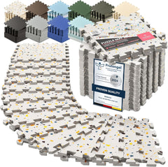 18x Piece Interlocking Soft Foam Floor Mat Set: Protective EVA Puzzle Tiles for Gym, Exercise, and Home Fitness