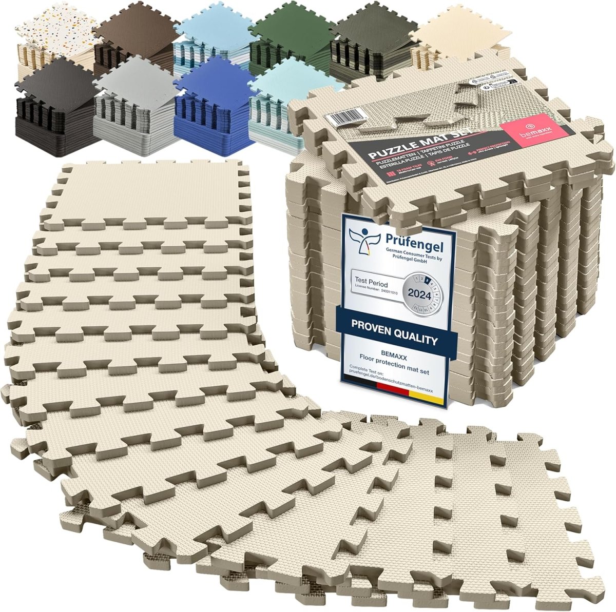 18x Piece Interlocking Soft Foam Floor Mat Set: Protective EVA Puzzle Tiles for Gym, Exercise, and Home Fitness