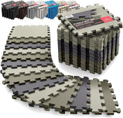 18x Piece Interlocking Soft Foam Floor Mat Set: Protective EVA Puzzle Tiles for Gym, Exercise, and Home Fitness