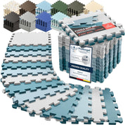18x Piece Interlocking Soft Foam Floor Mat Set: Protective EVA Puzzle Tiles for Gym, Exercise, and Home Fitness