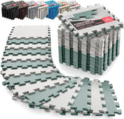 18x Piece Interlocking Soft Foam Floor Mat Set: Protective EVA Puzzle Tiles for Gym, Exercise, and Home Fitness