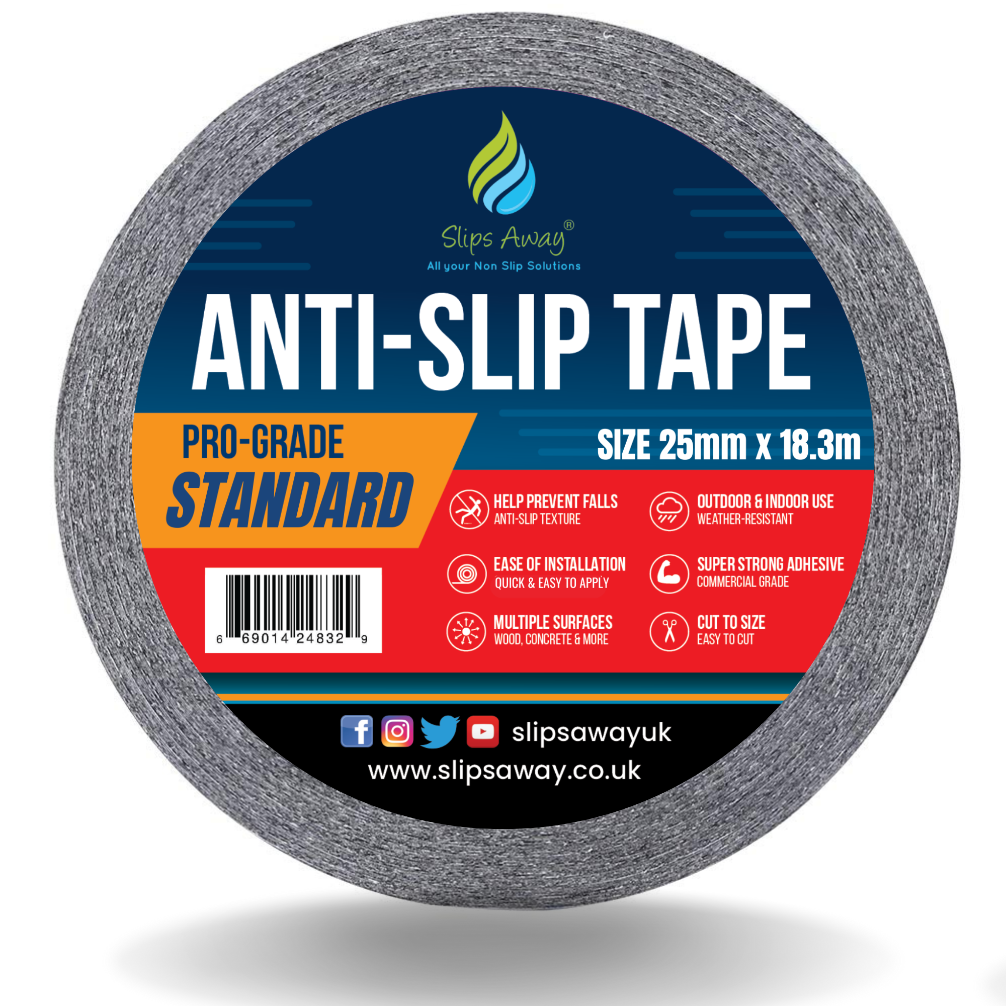 Non Anti  Slip Tape Standard Grade - Number 1 Best Seller - Made in the UK - Highest Quality