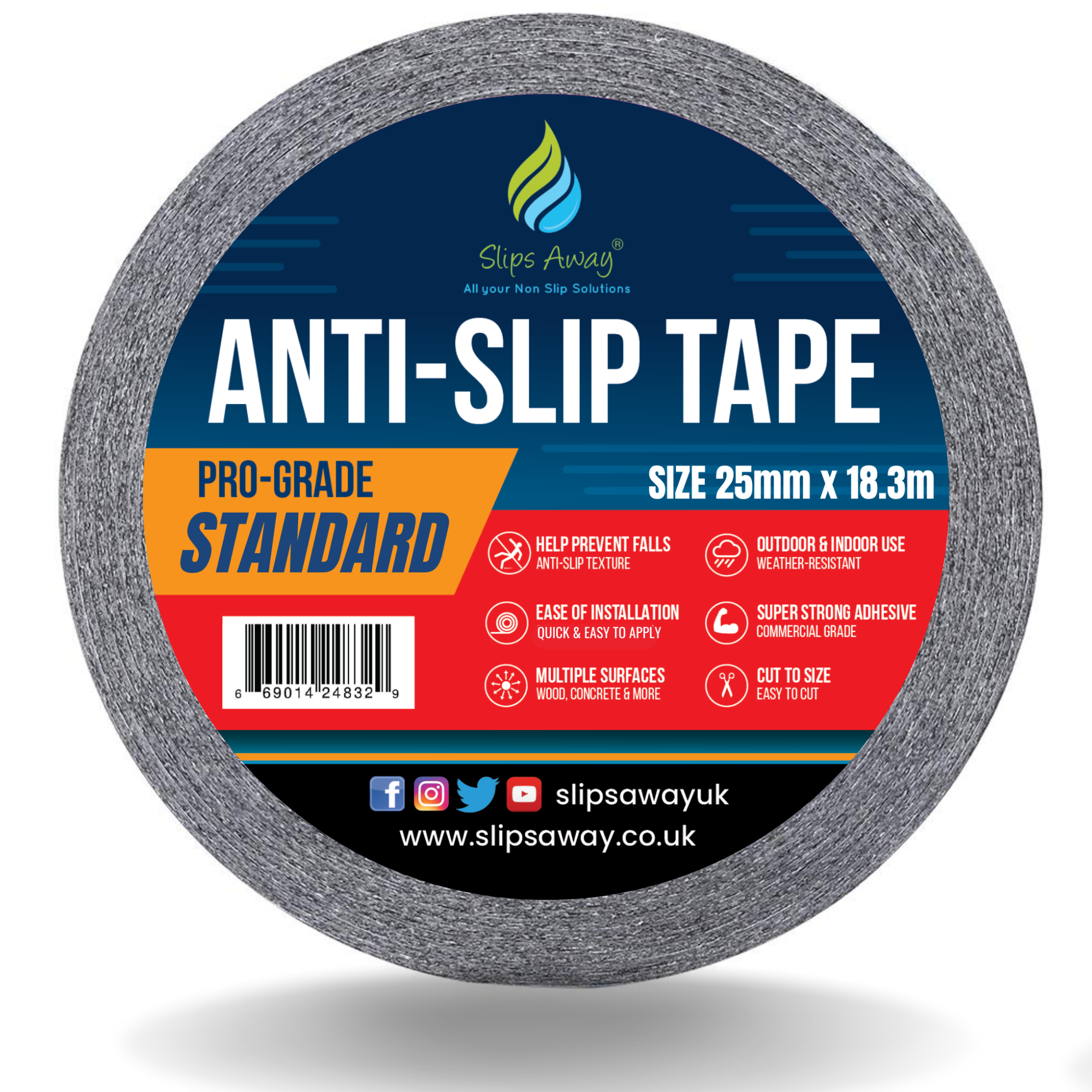 Non Slip Tape Roll Pro Standard Grade - Anti Slip Traction for Indoor/Outdoor Use