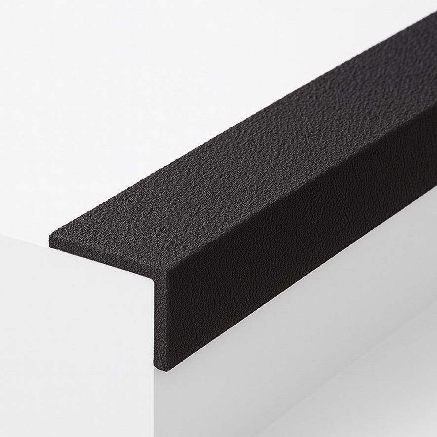 Black GRP Stair Nosings – Heavy-Duty Anti-Slip Safety Tread - Non-Slip Step Edge Protection (500mm - 3m)