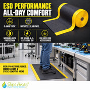 ESD Kumfi Pebble anti-fatigue mat - anti-static vinyl safety mat with bevelled edges - Cut to size.