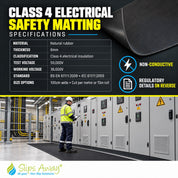 Class 4 electrical safety matting, 36kv Insulating rubber mat, 6mm fine ribbed, and 50 kV tested