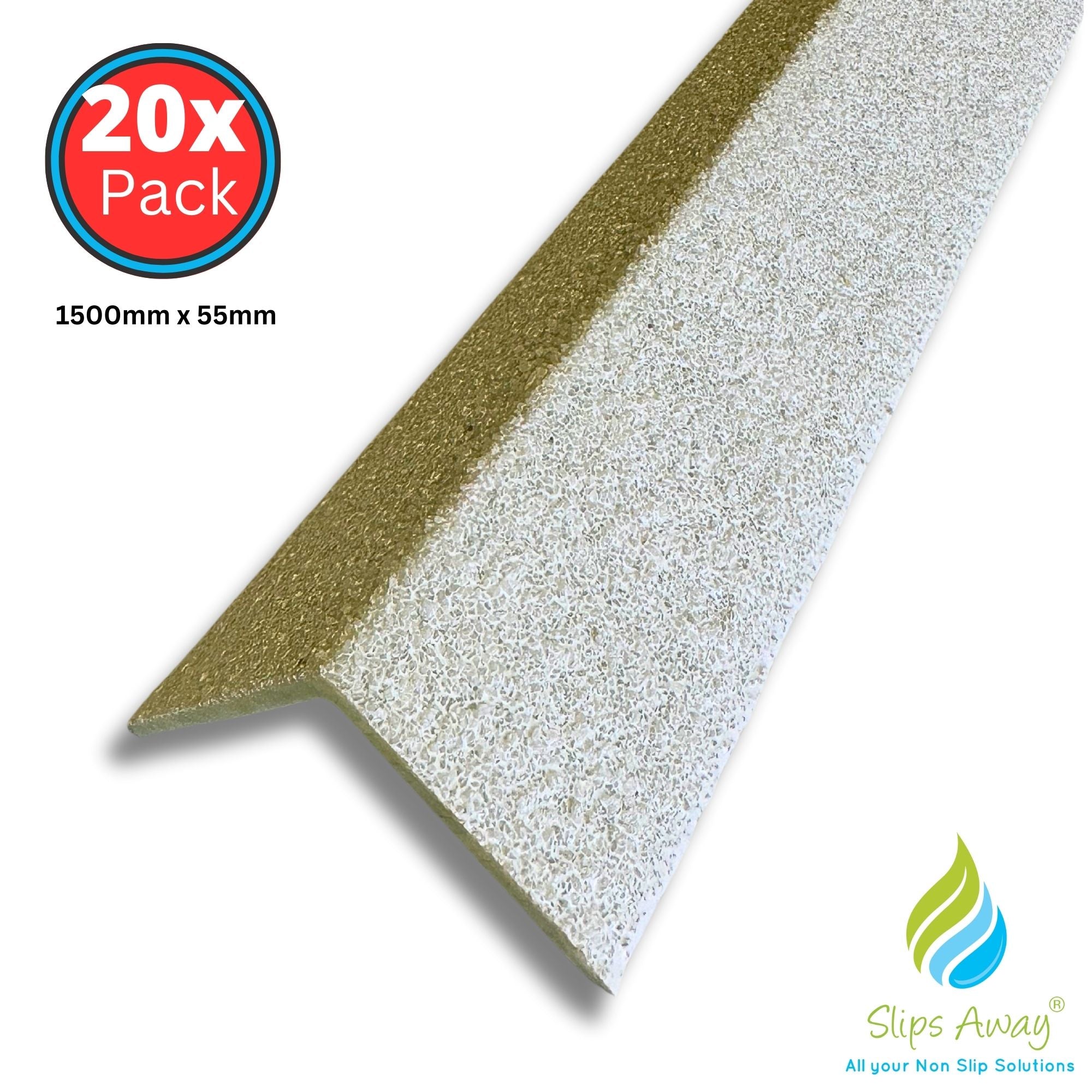 GRP Stair Nosings – Heavy-Duty Anti-Slip Safety Tread - Non-Slip Step Edge Protection -Packs of 1-150