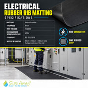 Electrical installation rubber ribbed matting, 6mm Anti Slip Safety mat 11kv ( 450V )