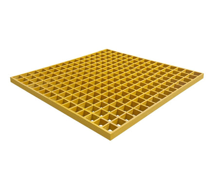 38Mm Thick GRP Grating Panels Square L600Xw600Mm Fiberglass Moulded Gratings Bar Grate 38Mm Mini Mesh Grating Panel Grille for Platforms Walkways Flooring Ramps Water Treatment Yellow