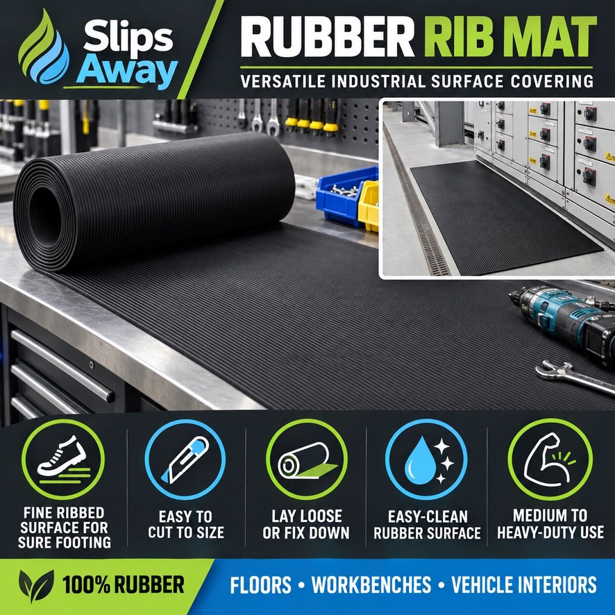 Rubber Rib Matting 3mm or 6mm Thick in 10 Metre Rolls