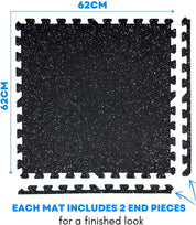 4 Large Interlocking Gym Mats: Rubber & EVA Foam Tiles for Home Workout.