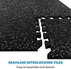 4 Large Interlocking Gym Mats: Rubber & EVA Foam Tiles for Home Workout.