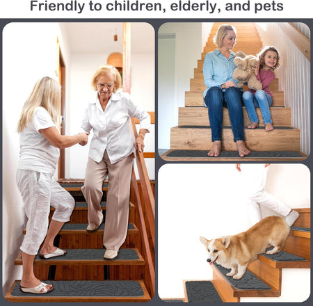 Non-Slip Stair Treads for Wooden Steps, 8