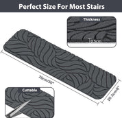 Non-Slip Stair Treads for Wooden Steps, 8" x 30" (15-Pack) Indoor Carpet Runners with Reusable Adhesive