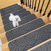 Non-Slip Stair Treads for Wooden Steps, 8" x 30" (15-Pack) Indoor Carpet Runners with Reusable Adhesive