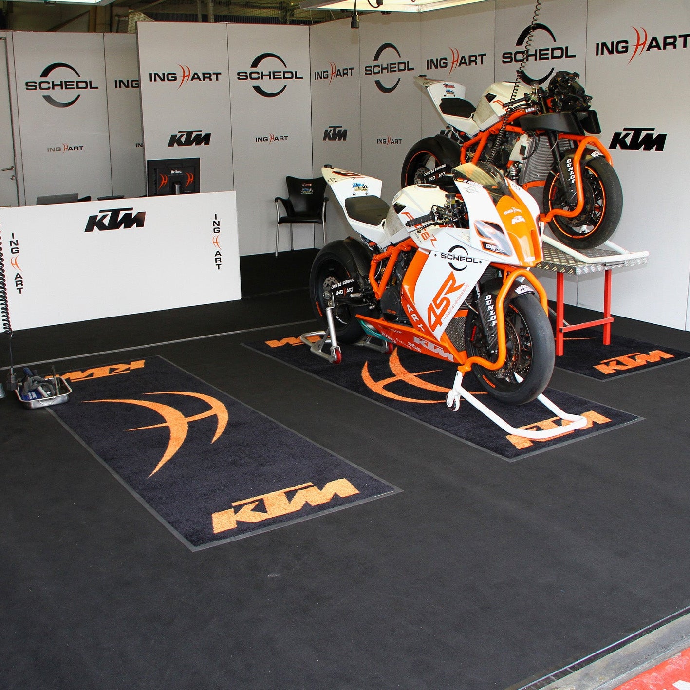 Logo Mat showed for advertising motorcycle 