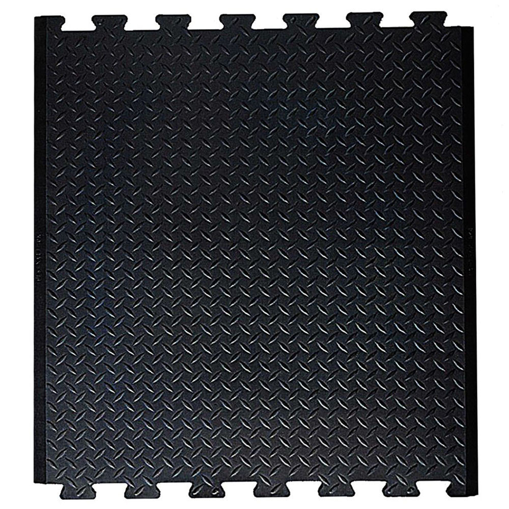 Diamond Interlock Rubber Mat: Anti-fatigue and slip-resistant. Ideal for simple on-site installation in industrial environments.