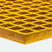 Yellow GRP MESH GRATING with grid pattern on a white background