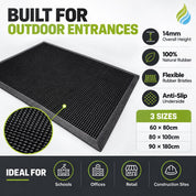 All-Weather Entrance Matting – Durable Rubber Pin Brush Bristles for Maximum Cleaning Power - Slips Away -  -