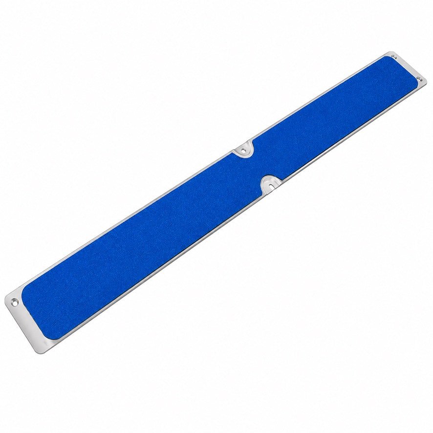 Aluminium Anti Slip Plate Tread 63mm x 635mm | Rust Free Screw Down | Heavy Duty GRP Surface | Made in UK - Slips Away - Decking strips - 1x Decking plate 63mm x 635mm blue - 