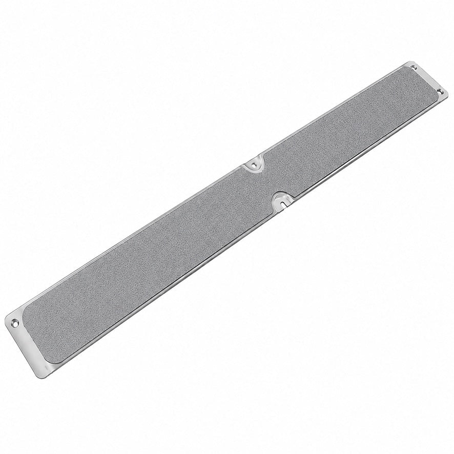 Aluminium Anti Slip Plate Tread 63mm x 635mm | Rust Free Screw Down | Heavy Duty GRP Surface | Made in UK - Slips Away - Decking strips - 1x Decking plate 63mm x 635mm grey - 