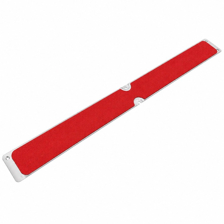 Aluminium Anti Slip Plate Tread 63mm x 635mm | Rust Free Screw Down | Heavy Duty GRP Surface | Made in UK - Slips Away - Decking strips - 1x Decking plate 63mm x 635mm red - 