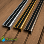 Aluminium Anti-Slip Stair Nosing Trim – Hidden Fix Step Edge Protector – 1800mm / 2500mm