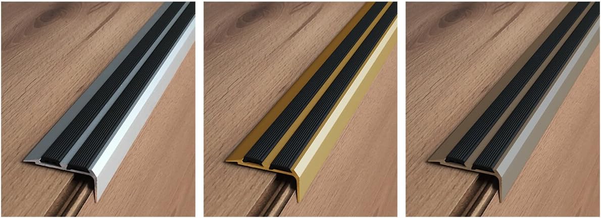 Aluminium Anti-Slip Stair Nosing Trim – Hidden Fix Step Edge Protector – 1800mm / 2500mm