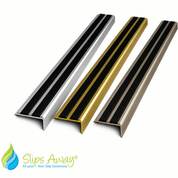 Aluminium Anti-Slip Stair Nosing Trim – Hidden Fix Step Edge Protector – 1800mm / 2500mm