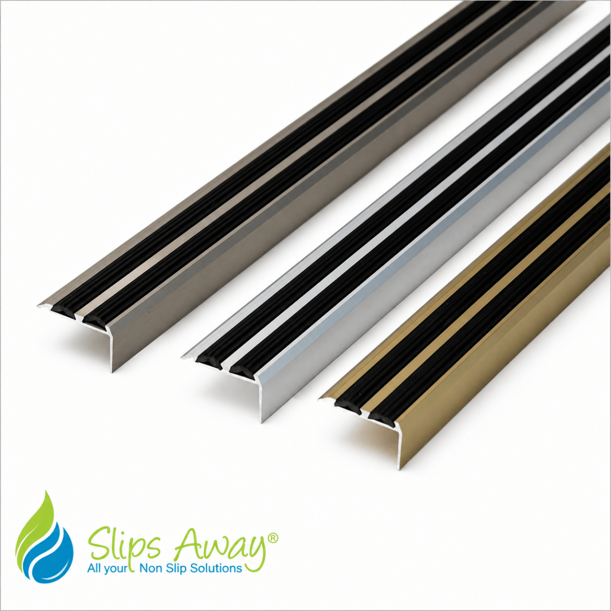 Aluminium Anti-Slip Stair Nosing Trim – Step Edge Protector – 900mm x 35mm x 20mm