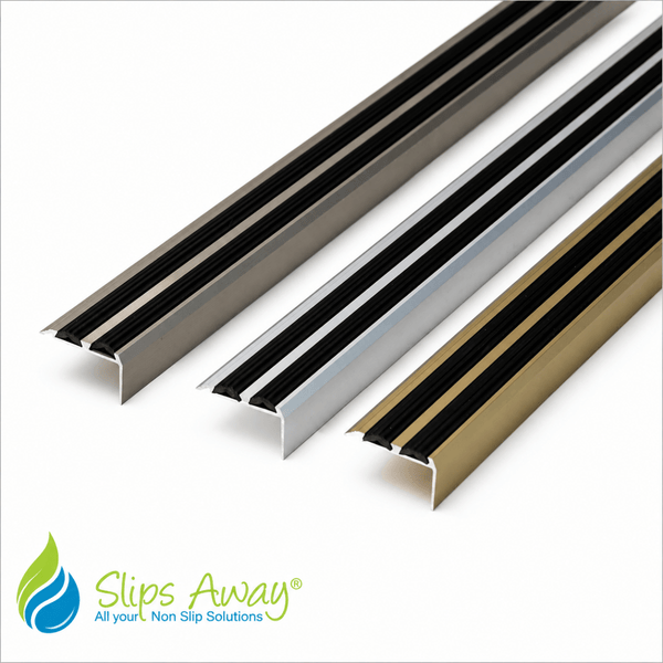 Aluminium Anti-Slip Stair Nosing Trim – Step Edge Protector – 900mm x 35mm x 20mm